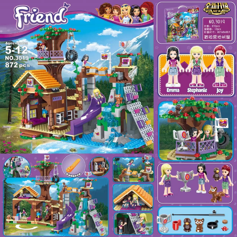 Close-up of the tree house platform and camp details