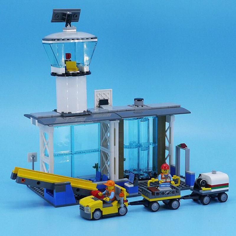 Airport terminal building block set included parts layout