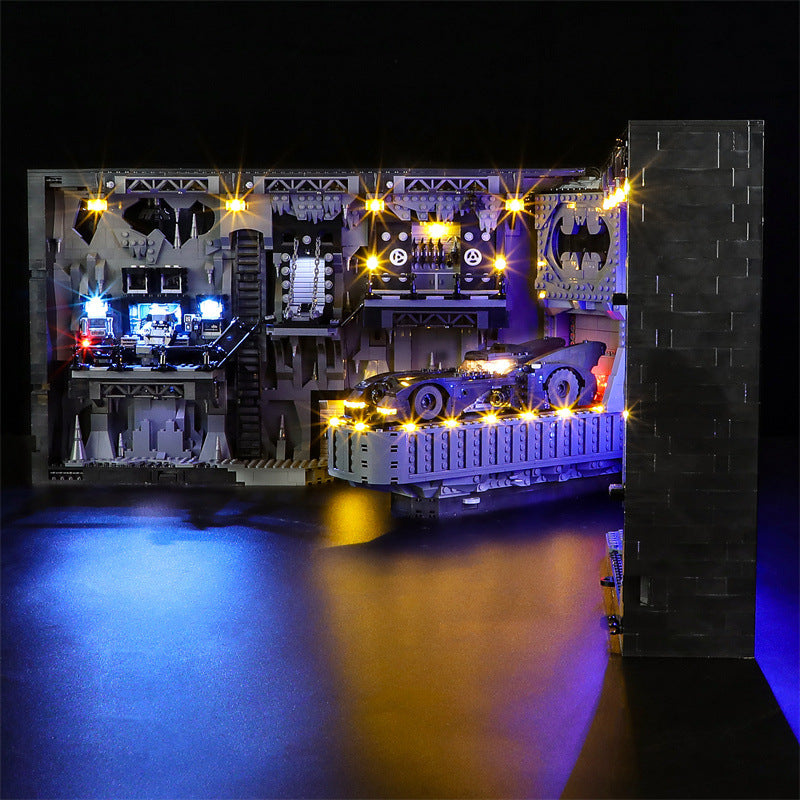 Detail view of the 3981-piece Batcave display set