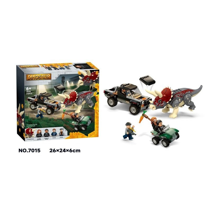 Triceratops Pick-up Truck Ambush dinosaur building block set photo