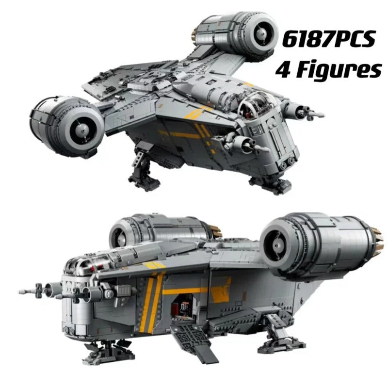 Razor Crest building block ship model from another angle