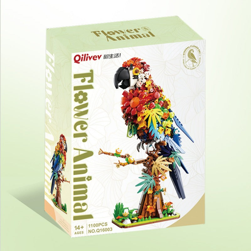 Flower parrot building set display view