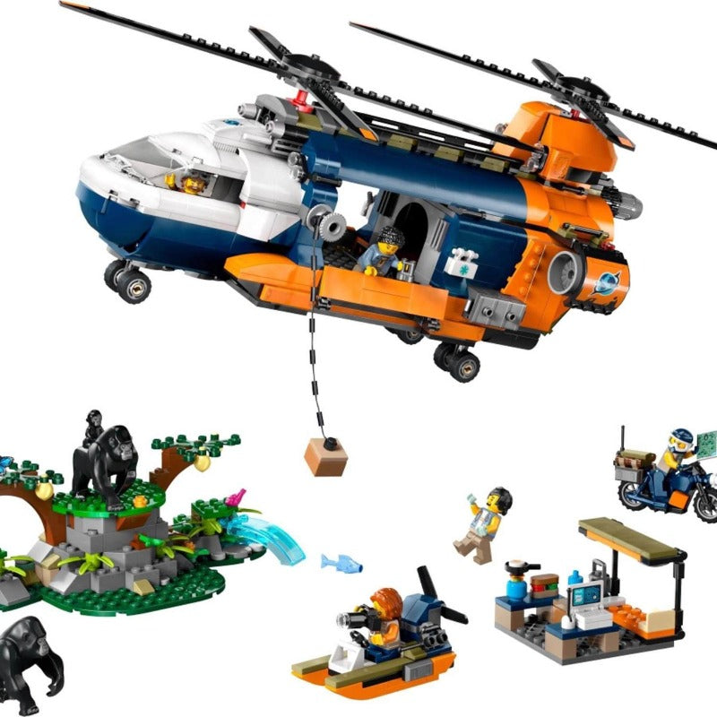 Explorer helicopter block set image for display and collection use