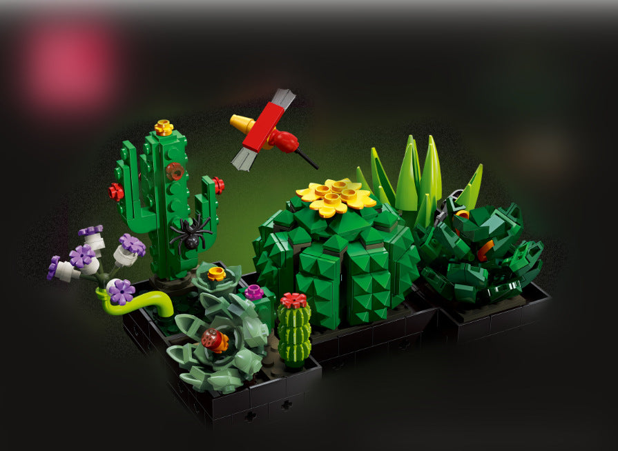 Succulent collection building block set with 590 pieces