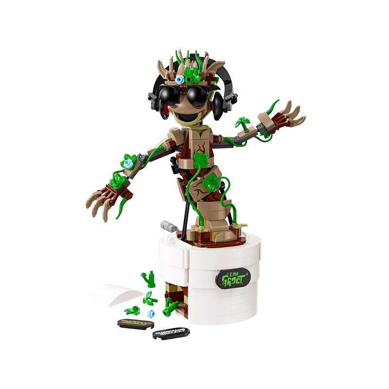 Side view of the completed Dancing Groot model
