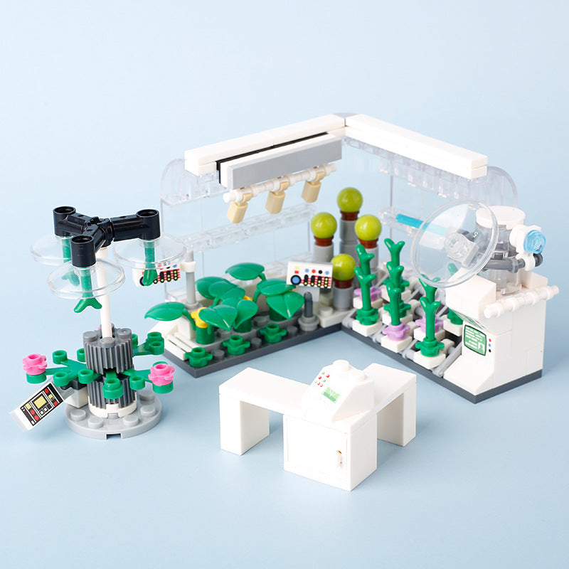 Close view of the 194 piece research scene