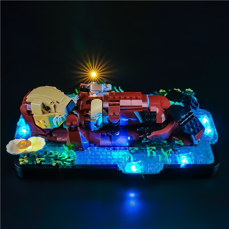 Sea otter building block set with LED lighting option