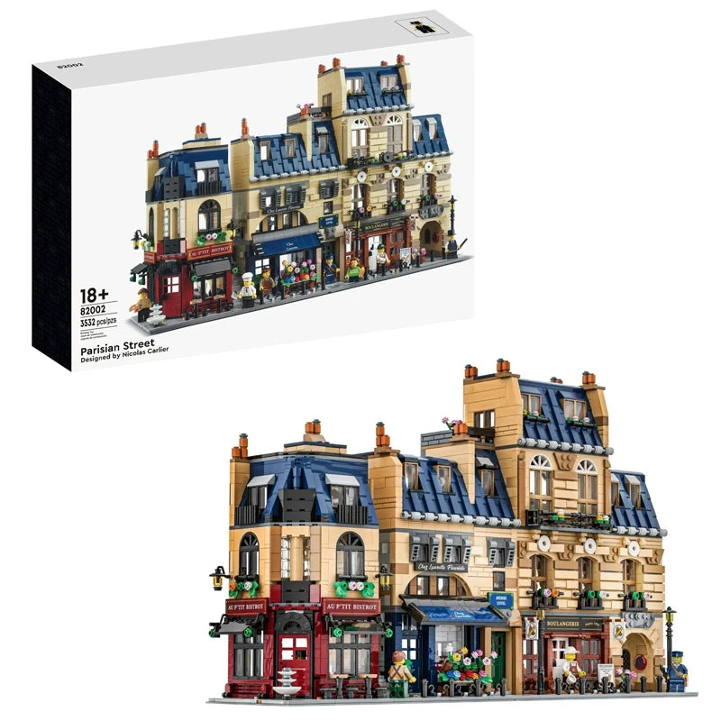Product information image for the Parisian street building set