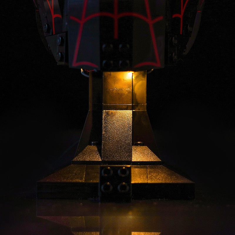 Rear view showing the mask's wall-mount backing