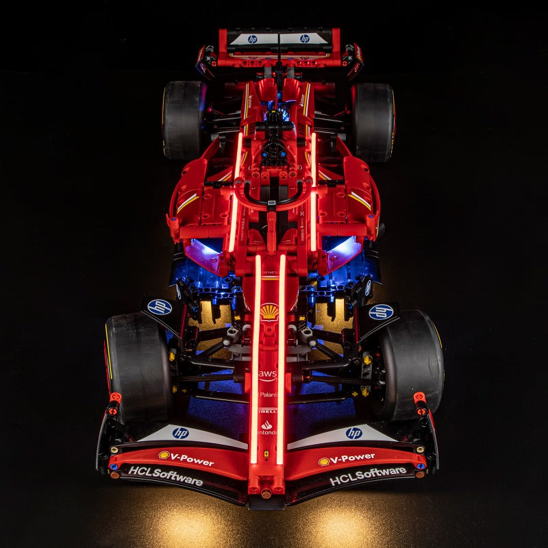 F1 car brick model shown with the LED lighting option