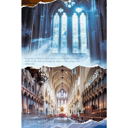 gothic cathedral building block set additional angle view