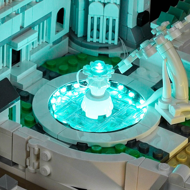 Another angle of the fortress building set with lighting