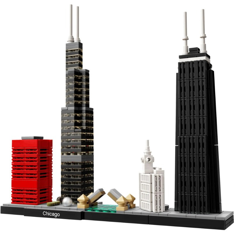 Chicago skyline building block set, 444 pieces, assembled