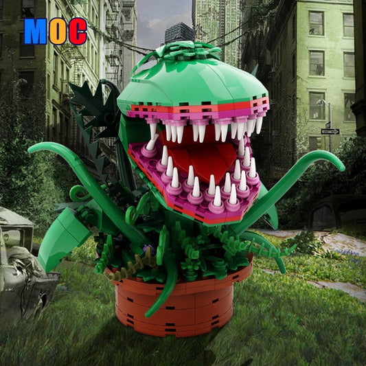 Audrey II alien flower MOC building block set assembled