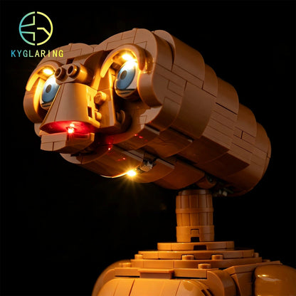 Side angle of the assembled E.T. building block figure