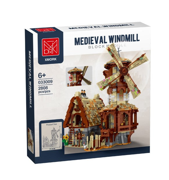 medieval windmill building block set completed build display