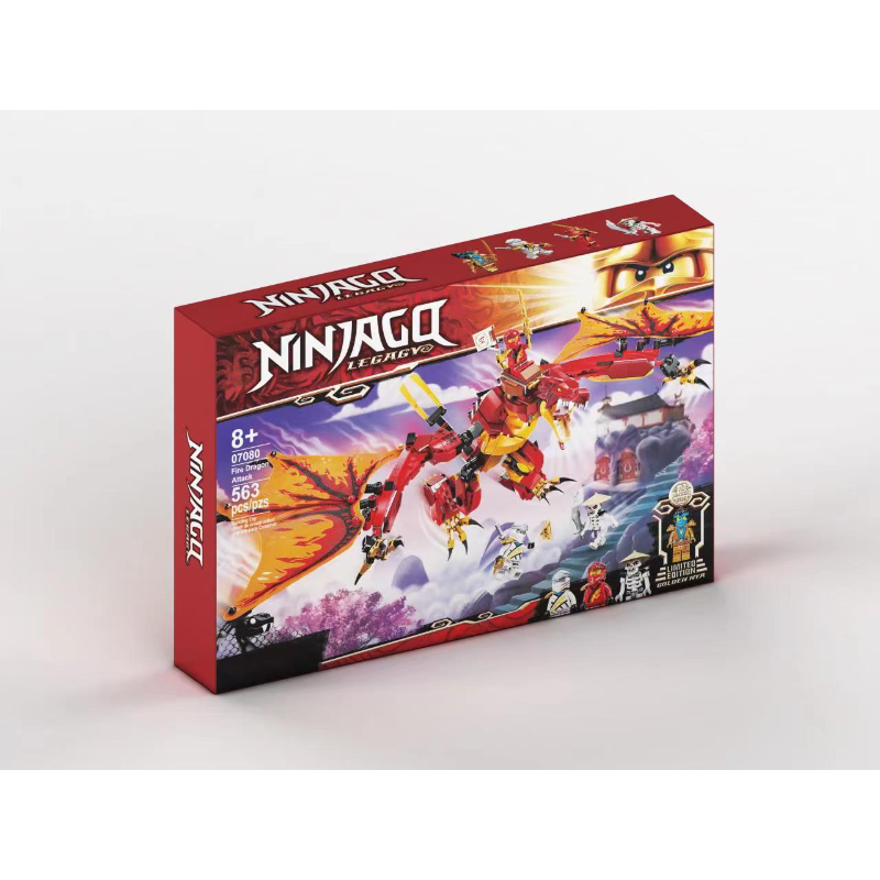 Fire Dragon Attack dragon building block set assembled