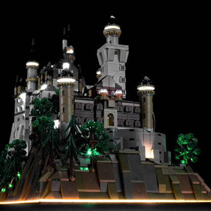 Close-up of castle towers in the building block model