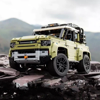 British off-road vehicle building block model, front three-quarter view
