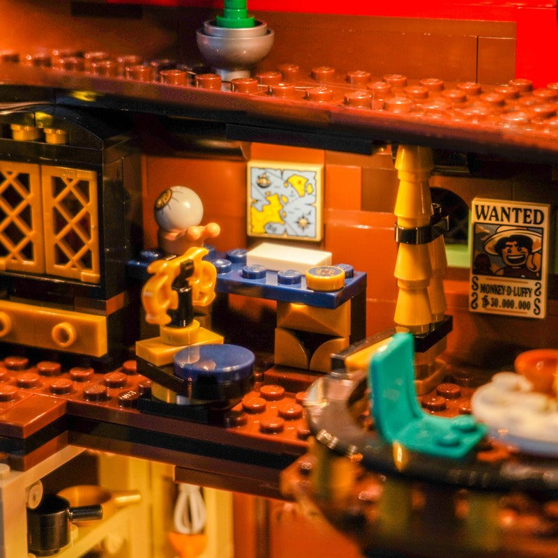The Baratie Floating Restaurant building block model, close-up detail