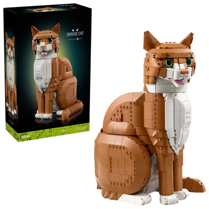 Orange cat building block set, main product view