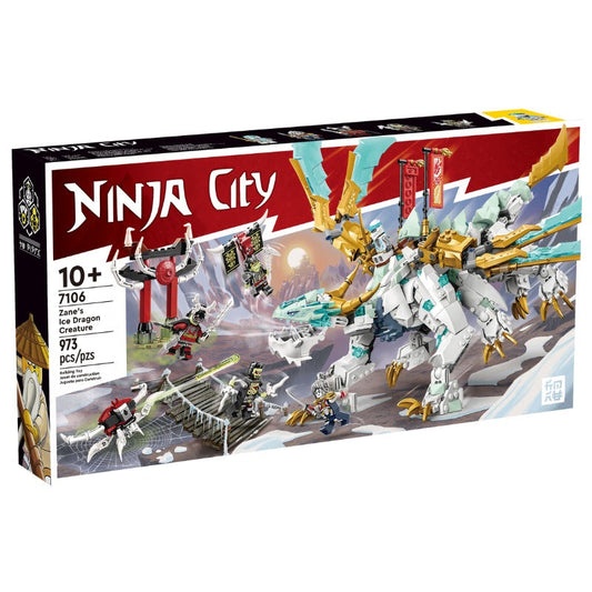 Ice dragon creature building block model assembled