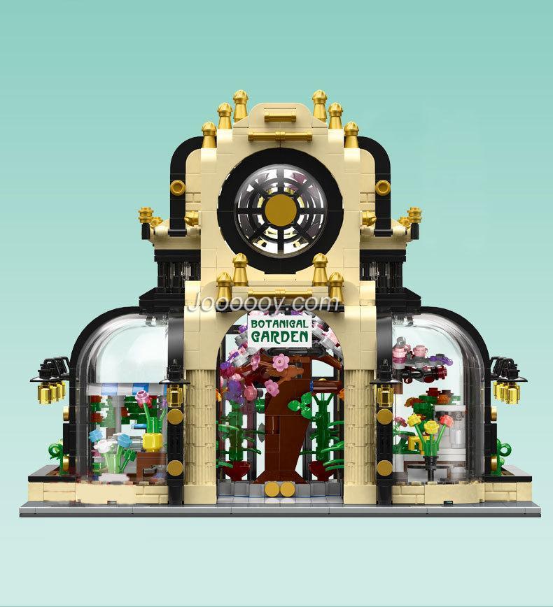 Botanical Garden Building Set with LED Lights detailed close-up of brick construction