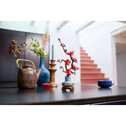 Plum blossom brick set photographed close up