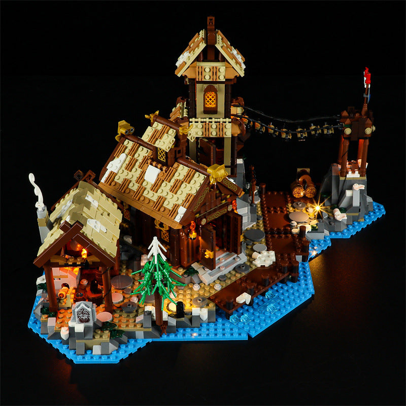Additional view of the Viking village brick model