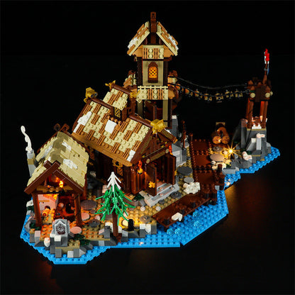 Additional view of the Viking village brick model