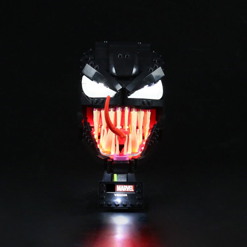 Villain head bust building block set with LED lighting lit
