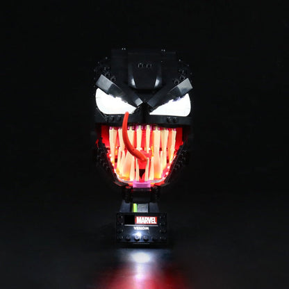 Villain head bust building block set with LED lighting lit