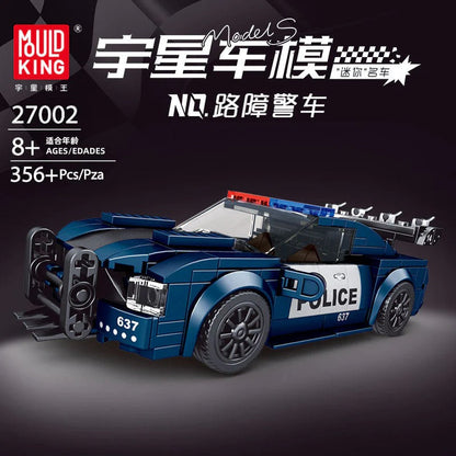 mini sports car building block display model, rear view