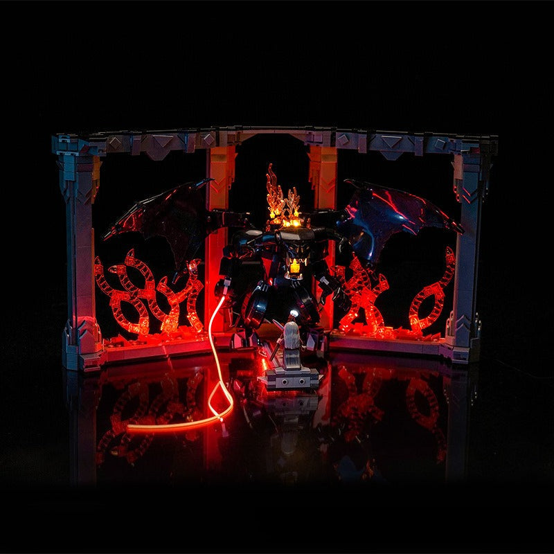 Book nook brick model shown with the LED lighting option