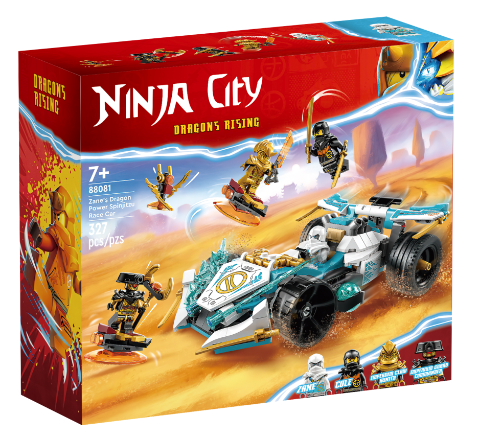 Dragon power Spinjitzu race car building block set, 307 pieces, assembled