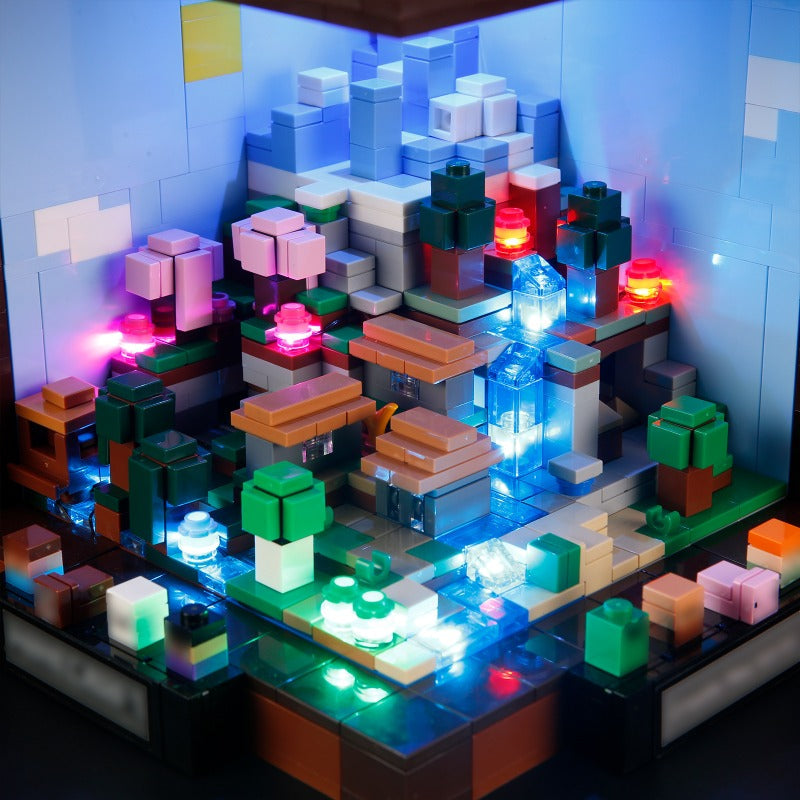 Close-up of the crafting table's brick detail