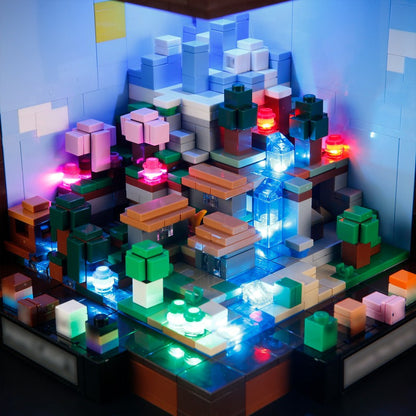 Close-up of the crafting table's brick detail