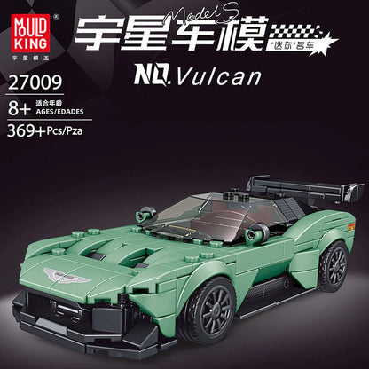 mini sports car building block display model, assembled body close-up
