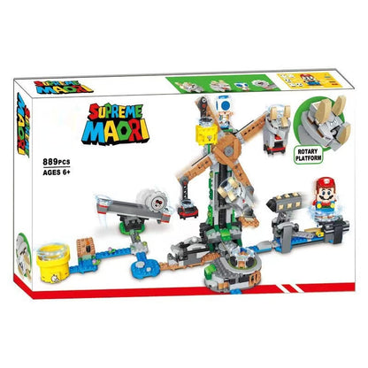 Front view of the Spike Wheel Knockdown Challenge building block model
