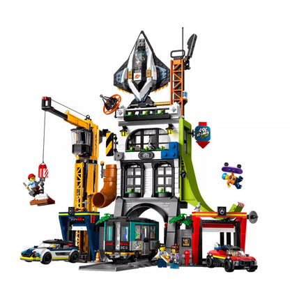 The City Tower skyscraper building block set, side view