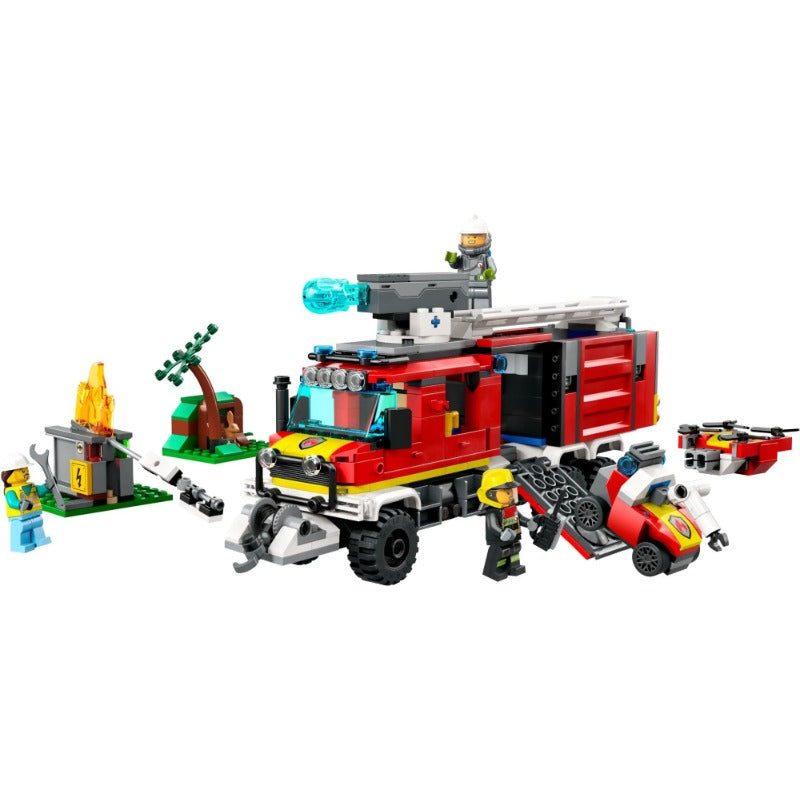 Fire command truck building block set assembled