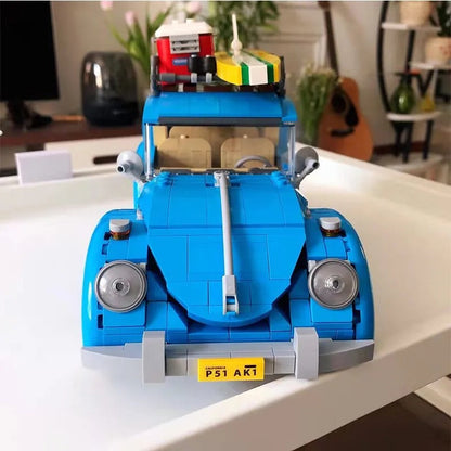 Classic Beetle car building block toy rear view