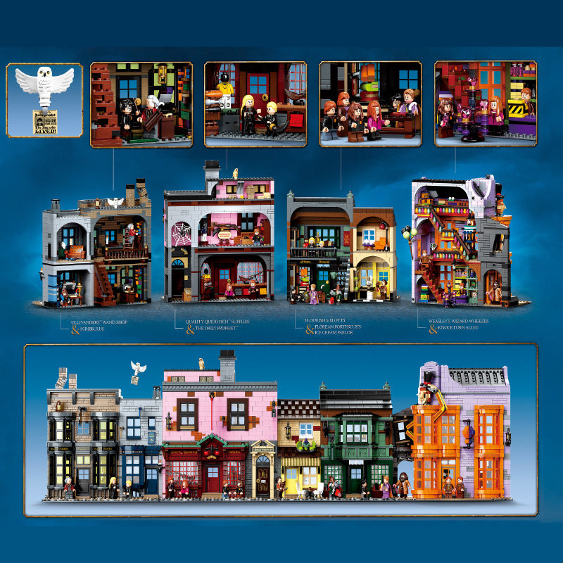 Grand magical alley building block interior room detail