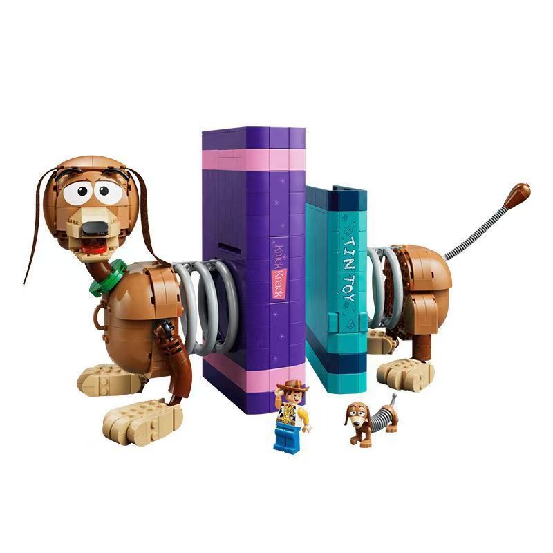 Dog bookend set holding a row of books