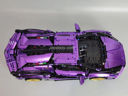 Side profile of the chrome purple supercar build