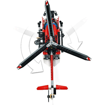 Rear view of the finished rescue helicopter building block model
