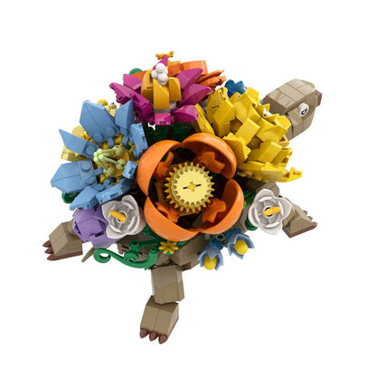 Side view of the turtle flower pot build
