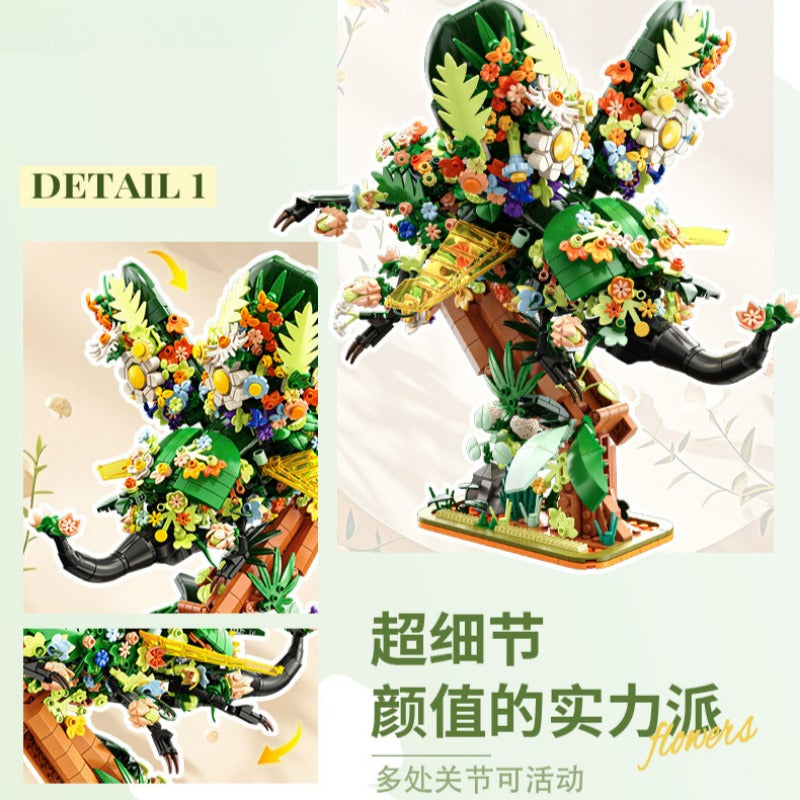 Flower unicorn building set display view