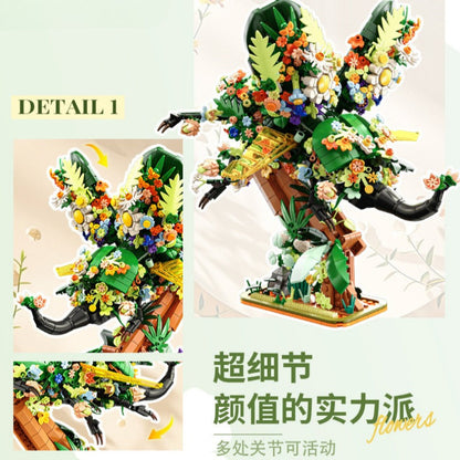 Flower unicorn building set display view