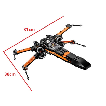 X-Wing fighter building block toy cockpit close-up